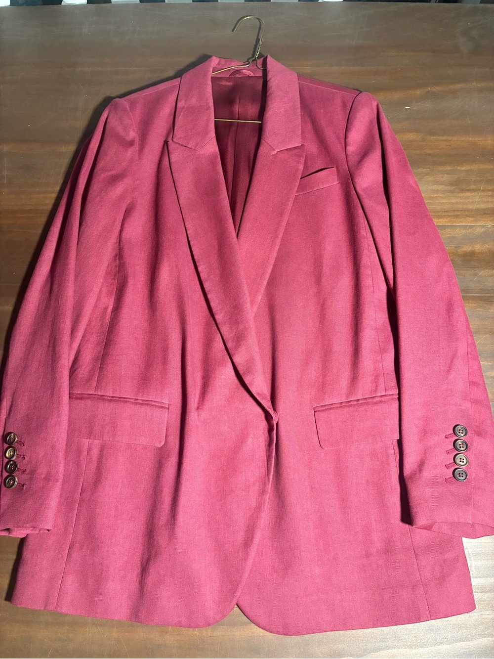 Brunello Cucinelli Wine-Red Oversized Blazer